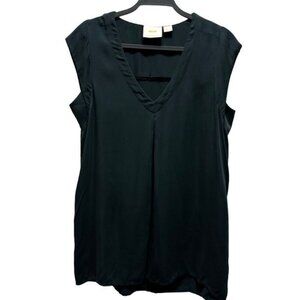Maeve By Anthropologie Womens Black Sleeveless V-Neck Top Medium